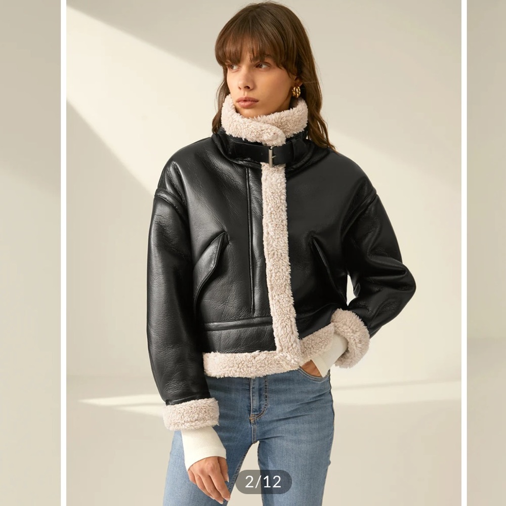 Sherpa Lined Shearling Flight Jacket